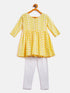 Vastramay SISHU Girl's Mustard Chikankari Kurta Leggings Set